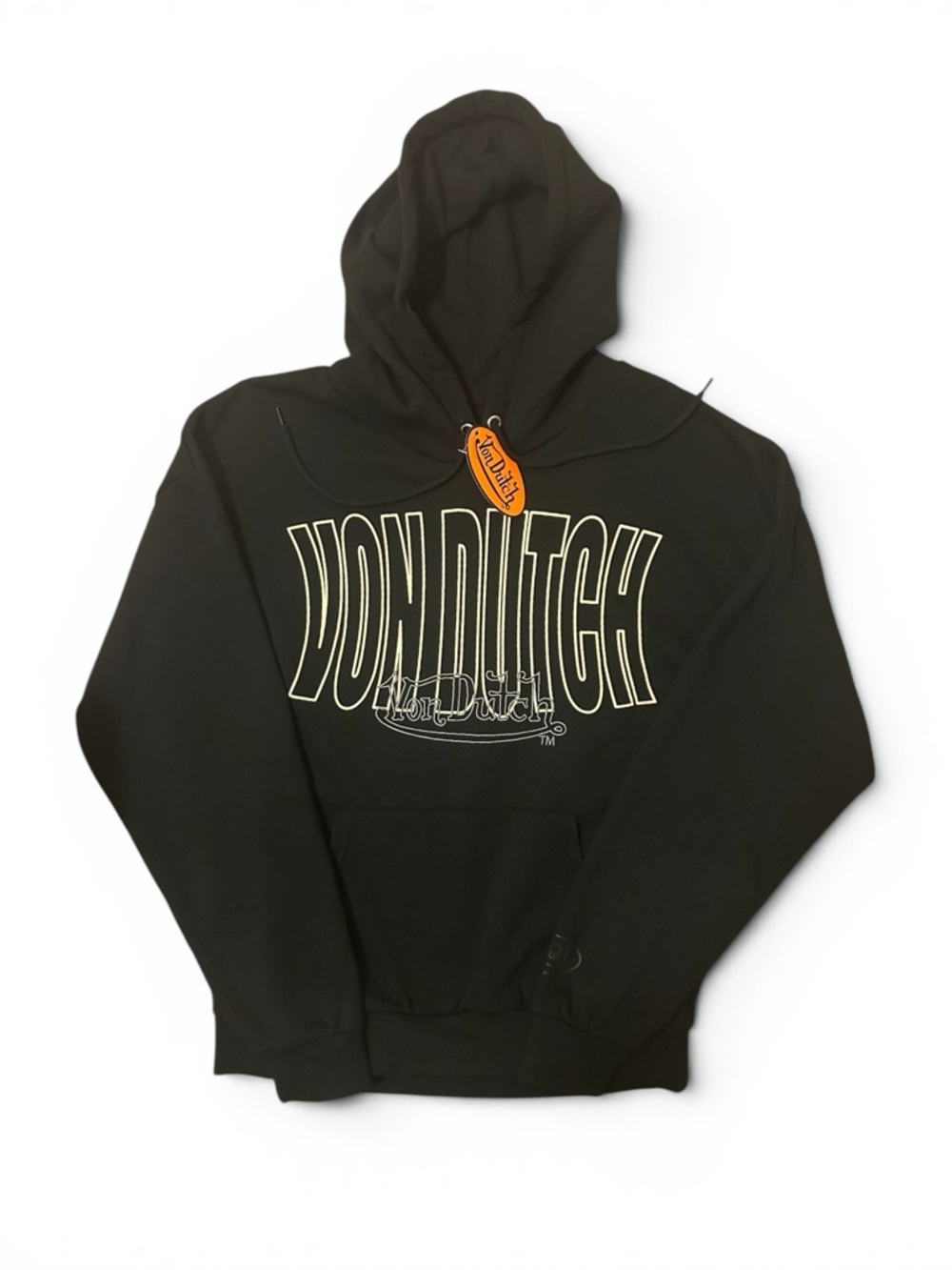 Von Dutch Black Hoodie with Super Cool Logo - Med